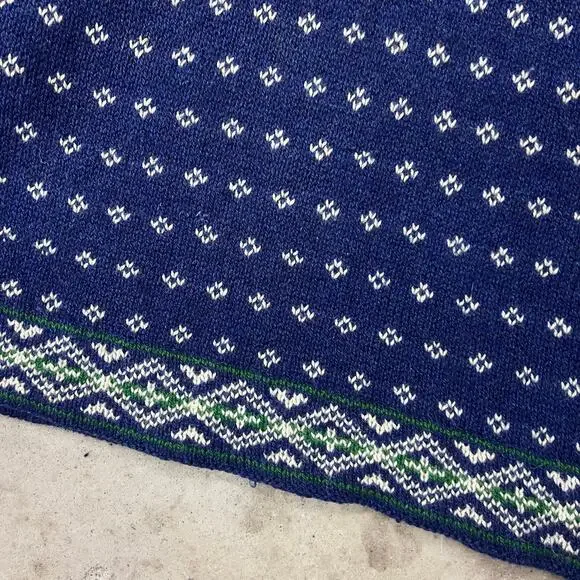 Vintage LL Bean Nordic Fair Isle Pattern Ski Holiday Sweater Christmas Knit USA - Picture 6 of 10